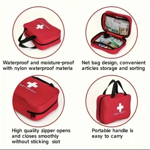 160 Pcs First Aid Kit, Compact & Portable Emergency Kit with Water-Resistant Carry Bag, Essential Supplies for Home, Car, Office, Travel, Camping, Hiking & Outdoor Use - Image 2