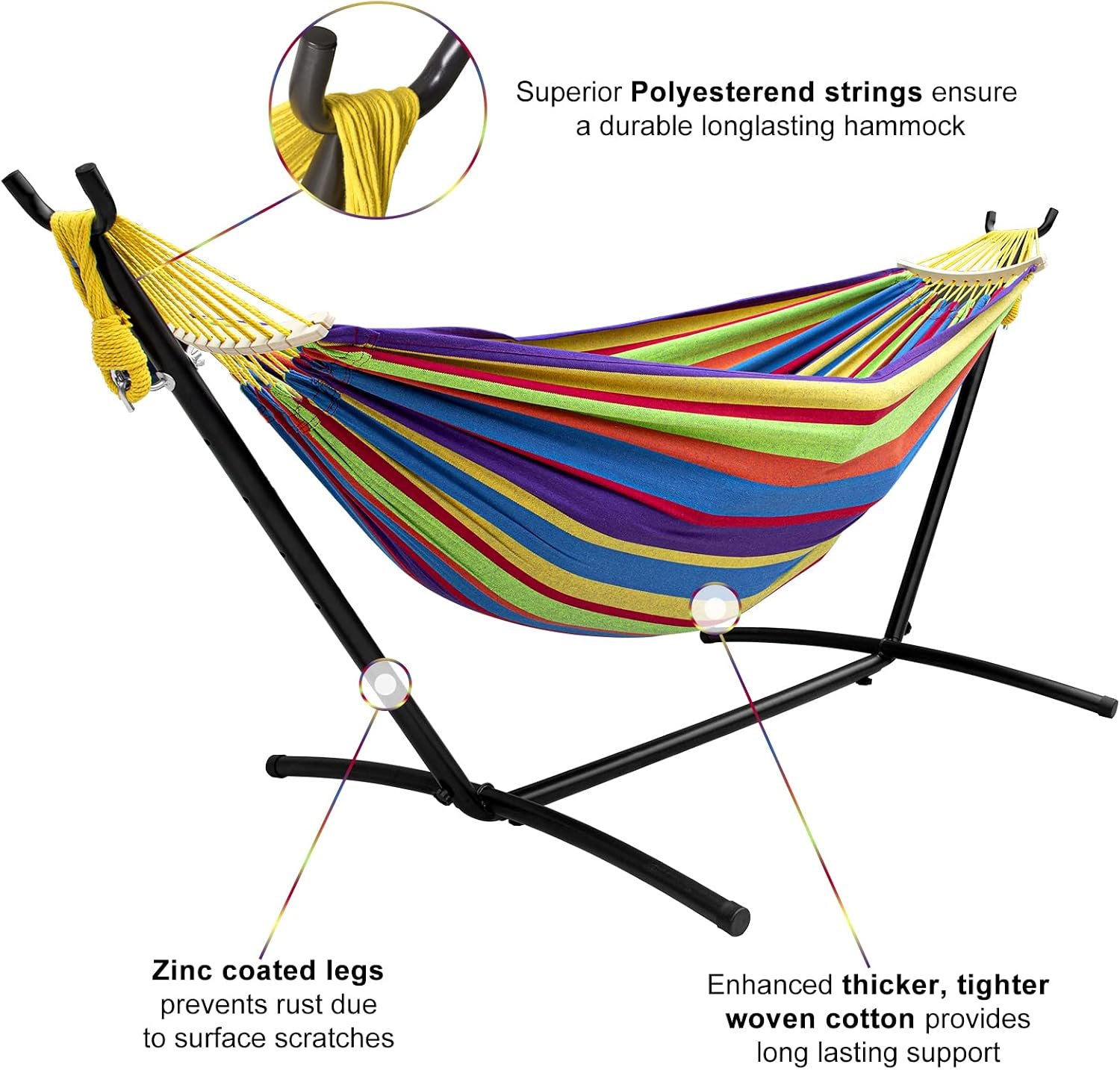 Freestanding Luxury Garden Hammock (Anti-Roll Balance System & Carry Bag) - Image 7