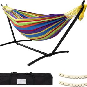 Freestanding Luxury Garden Hammock (Anti-Roll Balance System & Carry Bag)