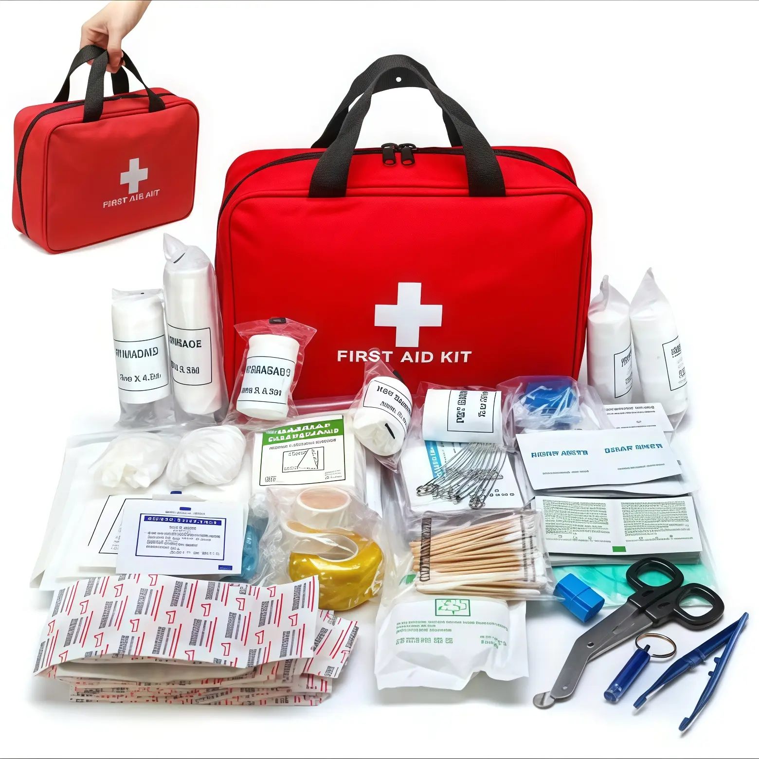 160 Pcs First Aid Kit, Compact & Portable Emergency Kit with Water-Resistant Carry Bag, Essential Supplies for Home, Car, Office, Travel, Camping, Hiking & Outdoor Use - Image 5
