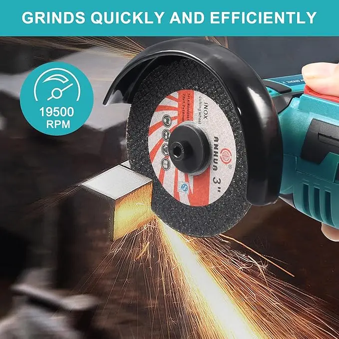 【DealsForYouDays】12V Cordless Mini Brushless Angle Grinder Kit with 4 Gutting Blades,2 pcs 12V 1500mAh Batteries 19500 RPM/Min,for Cutting Grinding Polishing Electric Heavy Duty Handle Power Tools,Blackfriday,Christmas Gift - Image 3